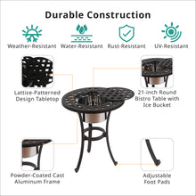 Load image into Gallery viewer, Aluminum 21&quot; Round Table With Ice Bucket
