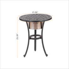 Load image into Gallery viewer, Aluminum 21&quot; Round Table With Ice Bucket
