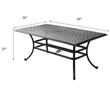 Load image into Gallery viewer, Aluminum 38x68 Inch Rectangle Dining Table
