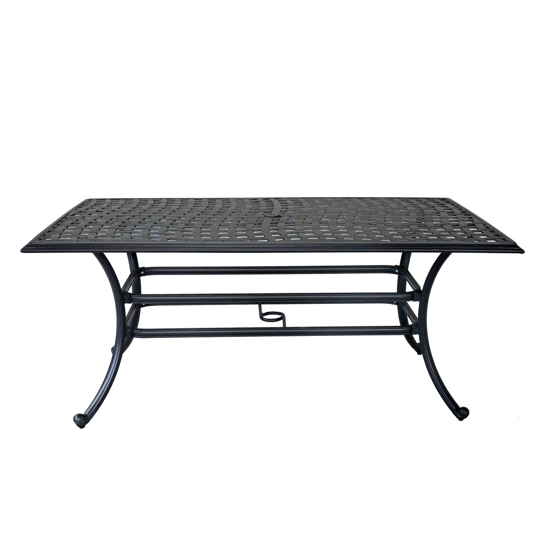 Aluminum 38x68 Inch Rectangle Dining Table