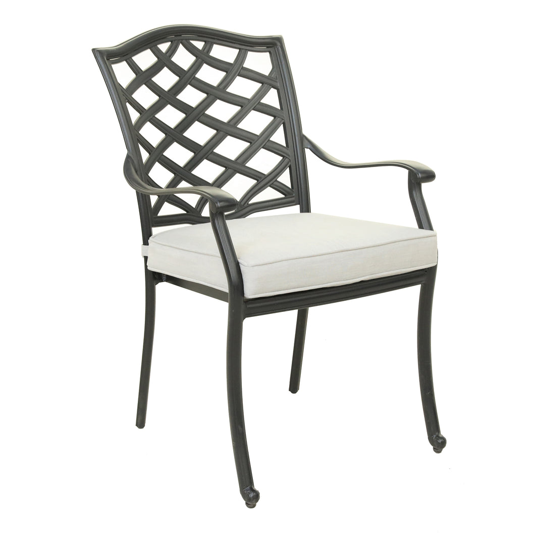 Aluminum Dining Arm Chair With Cushion