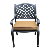 Load image into Gallery viewer, Cast Aluminum Dining Arm Chair With Brown Cushion
