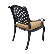 Load image into Gallery viewer, Cast Aluminum Dining Arm Chair With Brown Cushion
