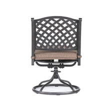 Load image into Gallery viewer, Aluminum Outdoor Dining Swivel Rocker Chair with Dupione Brown Cushion
