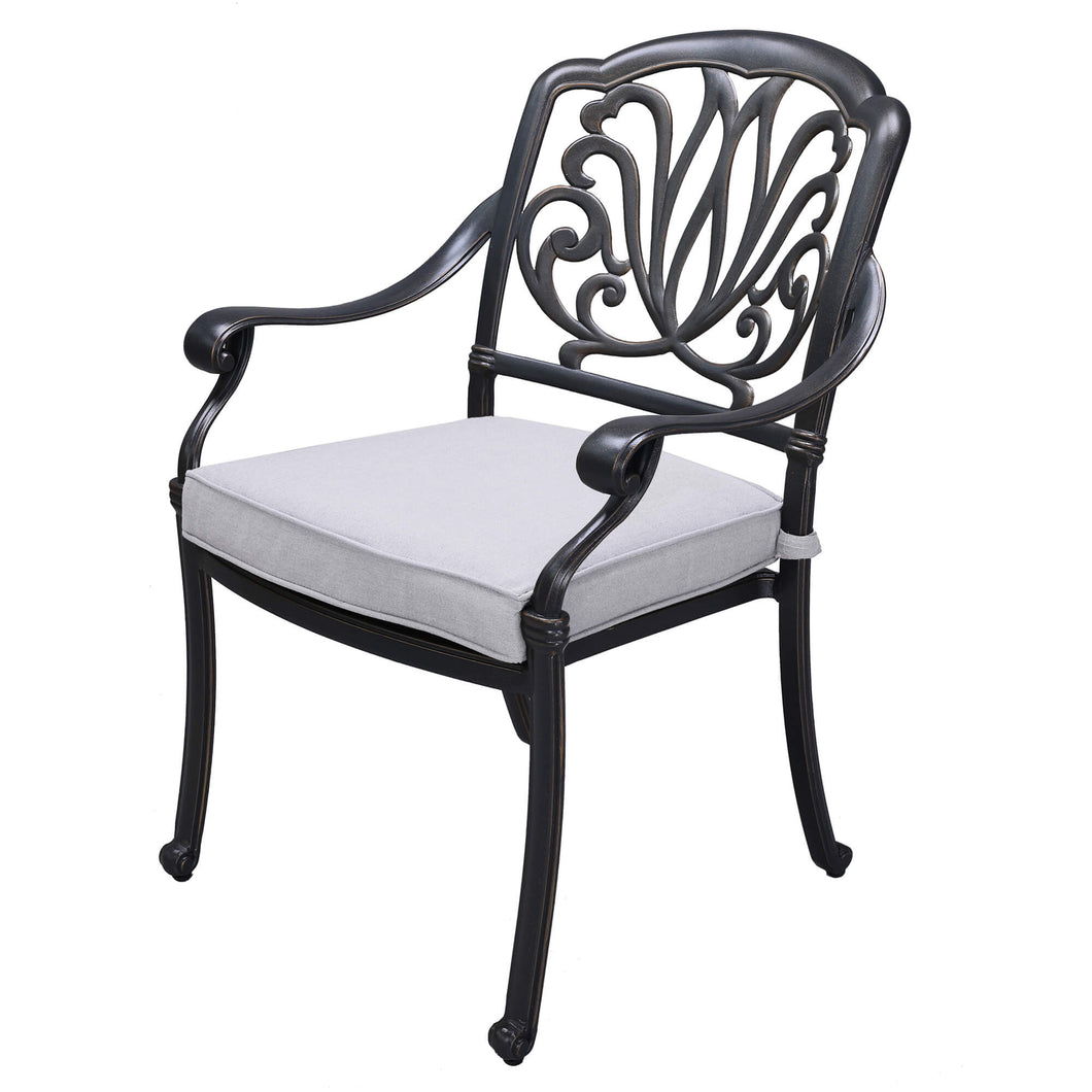 Dining Armchair With Cushion, Aluminum Frame