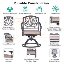 Load image into Gallery viewer, Cast Aluminum Aluminum Dining Swivel Rocker With Sunbrella Cushion
