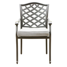 Load image into Gallery viewer, Aluminum Dining Arm Chair With Sunbrella Cushion
