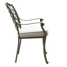 Load image into Gallery viewer, Aluminum Dining Arm Chair With Sunbrella Cushion
