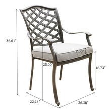 Load image into Gallery viewer, Aluminum Dining Arm Chair With Sunbrella Cushion
