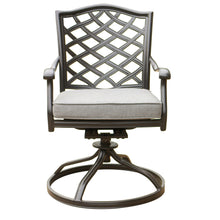 Load image into Gallery viewer, Aluminum Dining Swivel Chair With Sunbrella Cushion
