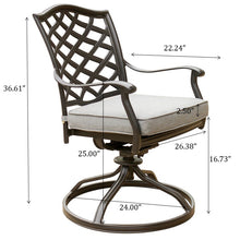 Load image into Gallery viewer, Aluminum Dining Swivel Chair With Sunbrella Cushion
