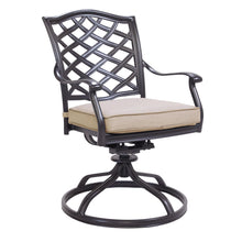 Load image into Gallery viewer, Aluminum Dining Swivel Chair With Sunbrella Cushion
