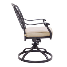Load image into Gallery viewer, Aluminum Dining Swivel Chair With Sunbrella Cushion
