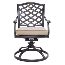 Load image into Gallery viewer, Aluminum Dining Swivel Chair With Sunbrella Cushion
