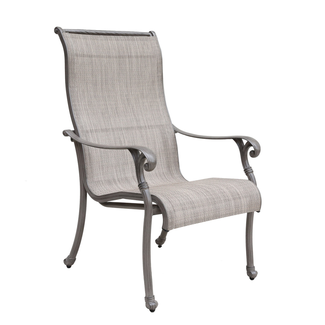 Sling Patio Chair With Aluminum Frame, All-Weather Furniture