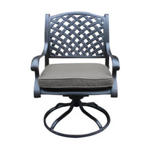 Load image into Gallery viewer, Outdoor Aluminum Dining Swivel Rocker Chair with Sunbrella Cushion
