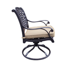 Load image into Gallery viewer, Outdoor Aluminum Dining Swivel Rocker Chair with Sunbrella Cushion
