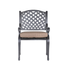 Load image into Gallery viewer, Indoor/Outdoor Dining Arm Chair With Dupione Brown Cushion
