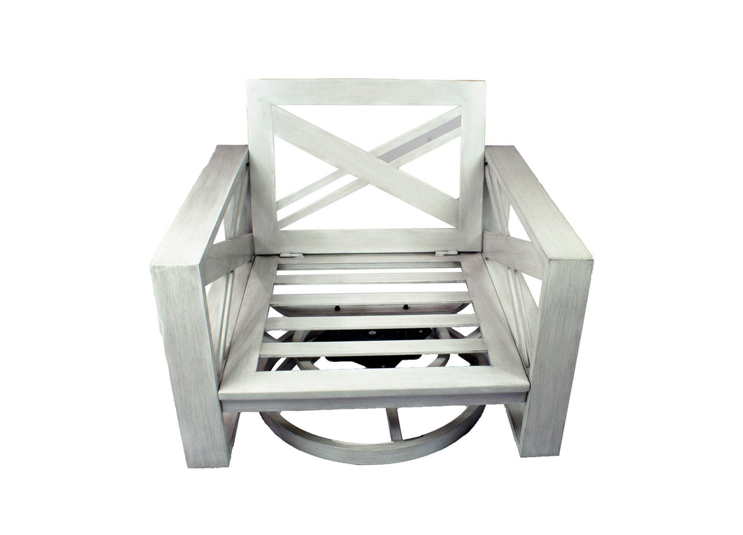 JoLee White Club Glider Swivel Chair